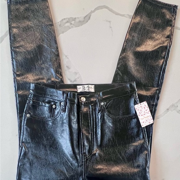 Free People Liquid Black Pleather Pants - Picture 3 of 5